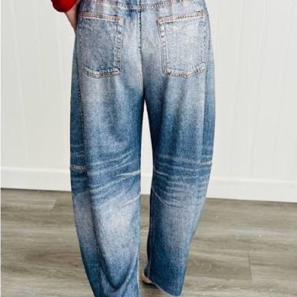 Oddi faux denim barrel jeans - Picture 2 of 2